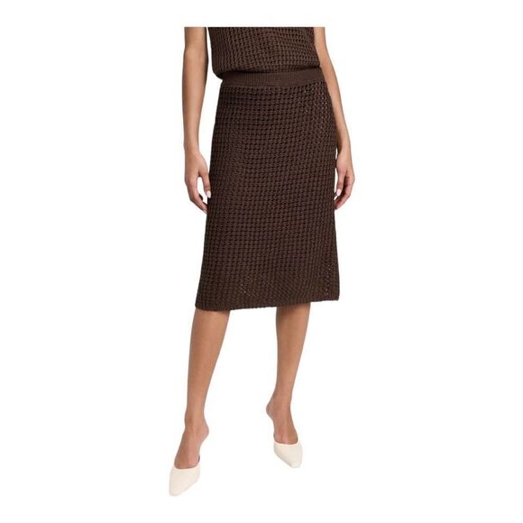 Theory Brown Knit Pima Cotton Skirt Size Small - Picture 5 of 12